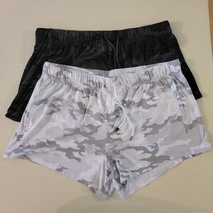 Athletic Works Women's Camo Shorts - 2 Pair White Camo And Black Camo Size 22